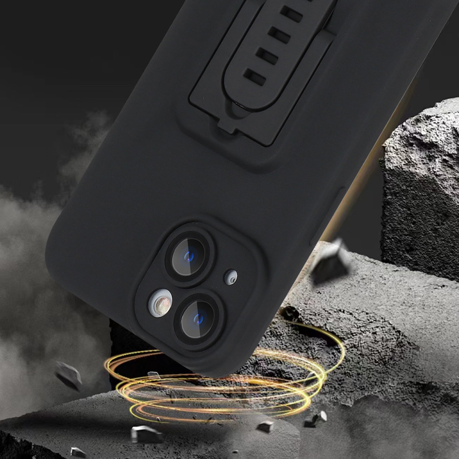 Hard Phone Cover for iPhone 14 Adjustable Kickstand Phone Case Shell with Glass Camera Film Hard Phone Cover for iPhone 14 Adjustable Kickstand Phone Case Shell with Glass Camera Film